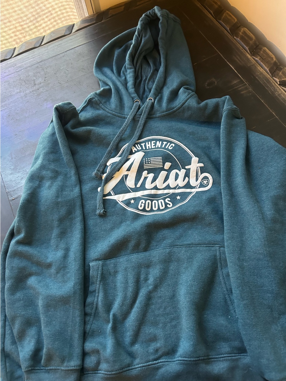Ariat Teal Pullover Hoodie with White Logo